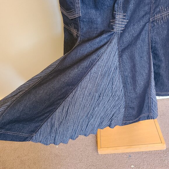 Marie Claire Trumpet Mermaid Midi Denim Skirt - Picture 5 of 7